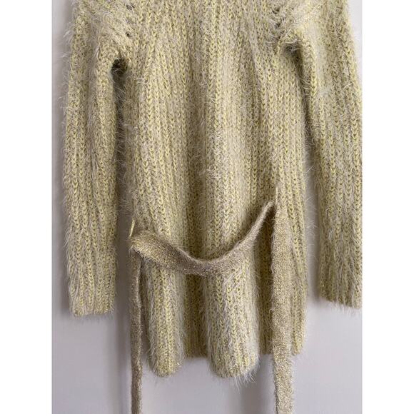 ANTHROPOLOGIE Larkin Shimmer Yellow Cardigan Size XXS - Picture 8 of 10